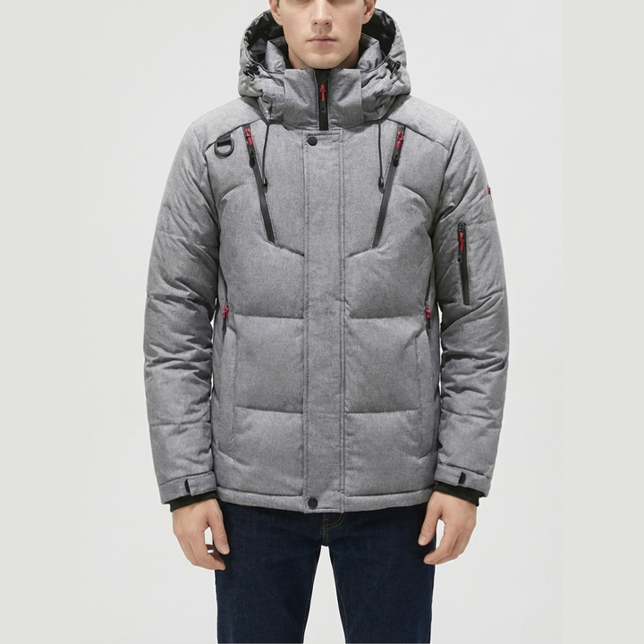 Chaqueta de Plumas con Capucha Acolchada para Hombres