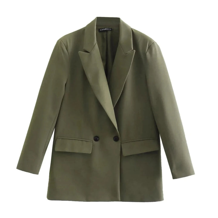 Elegante chaqueta de doble botonadura para mujer