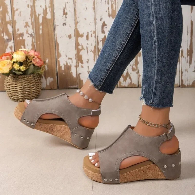 Sandalias de cuña de moda para mujer