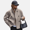 Abrigo de estilo vintage con aspecto de lana para mujer