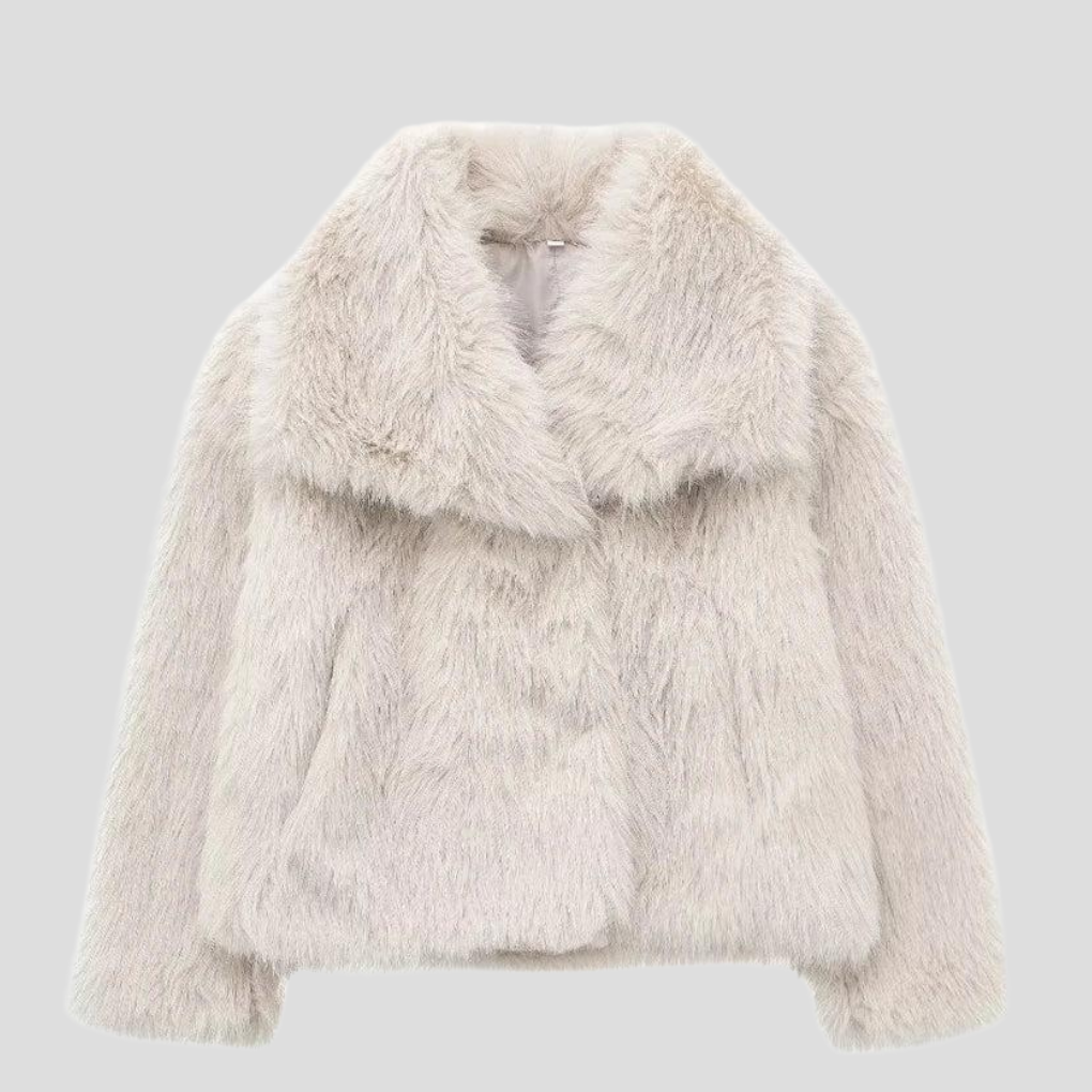 Chaqueta de piel sintética para mujer