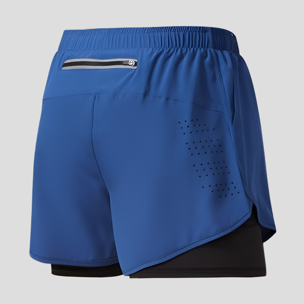 Pantalones cortos de running con cremallera y secado rápido para hombre