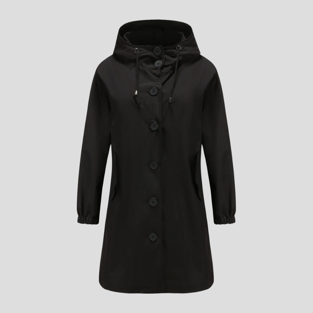 Chaqueta impermeable con capucha para mujer