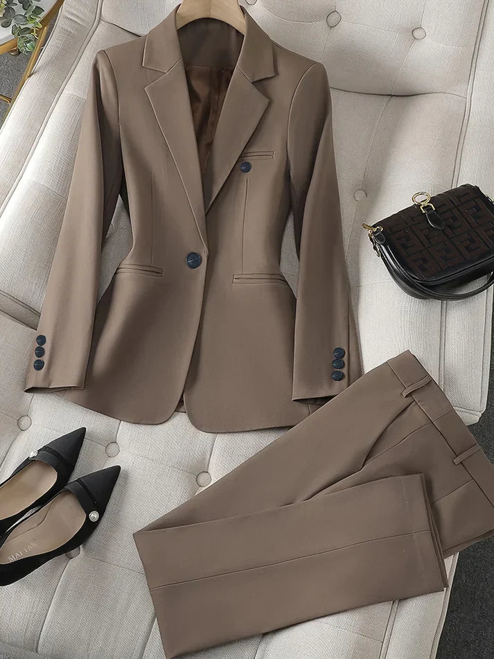 Blazer con solapa de muesca de estilo clásico para mujer