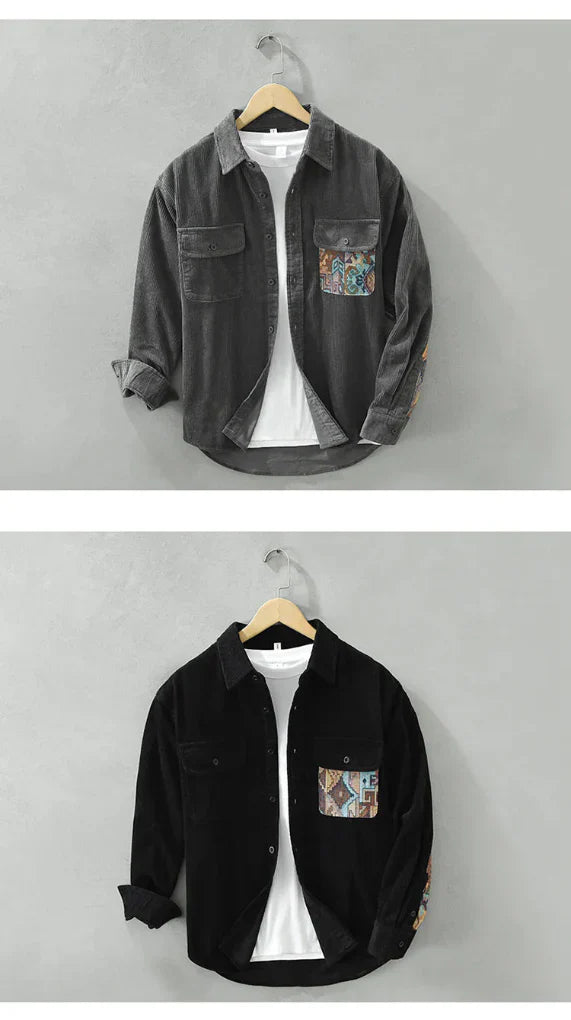 Camisa de Manga Larga Vintage para Hombres Estilo Clásico con Atractivo Atemporal
