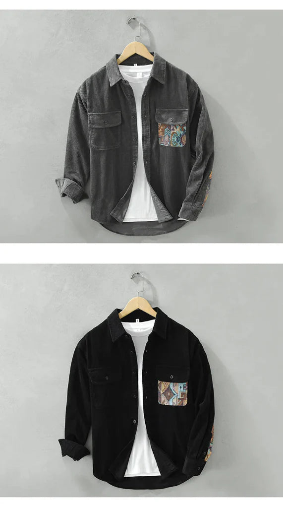 Camisa vintage de manga larga para hombre