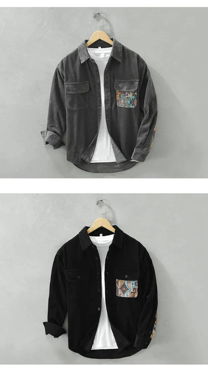 Camisa vintage de manga larga para hombre