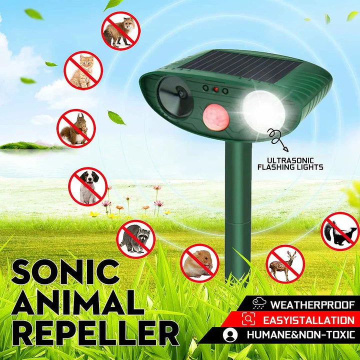 Repelente Ultrasonico de Animales Solar Activado por Movimiento