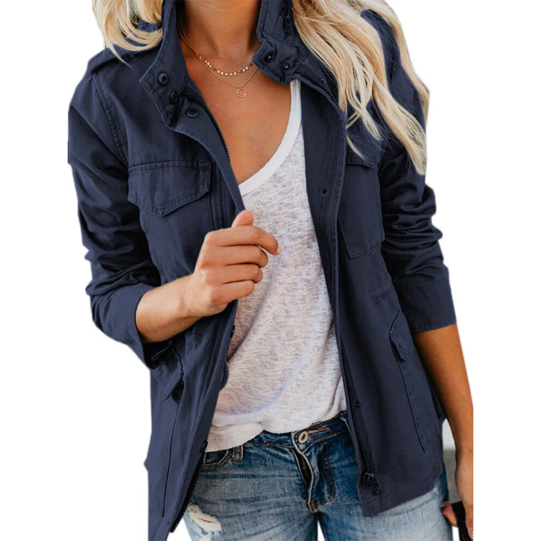 Chaqueta informal con cremallera para mujer