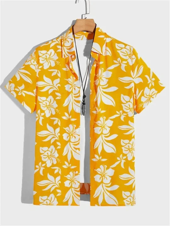 Camisa hawaiana con estampado de flores en 3D