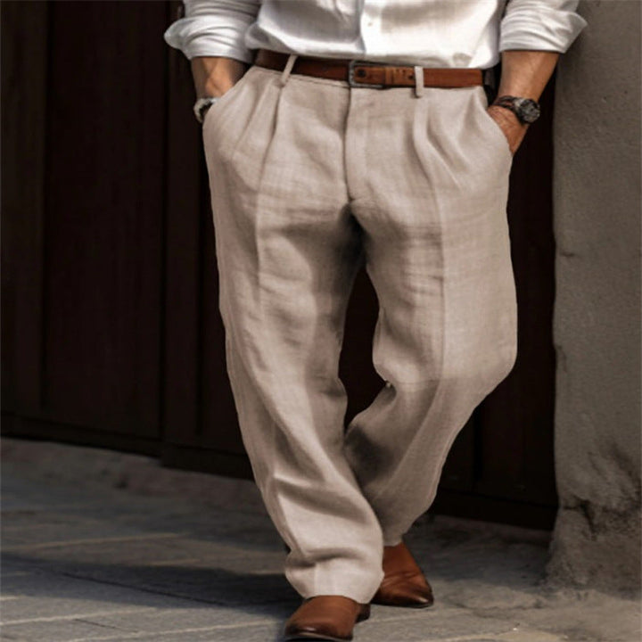 Pantalones ligeros de lino para hombre