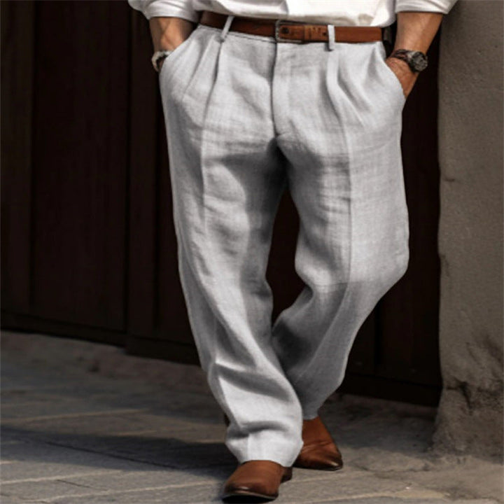Pantalones ligeros de lino para hombre