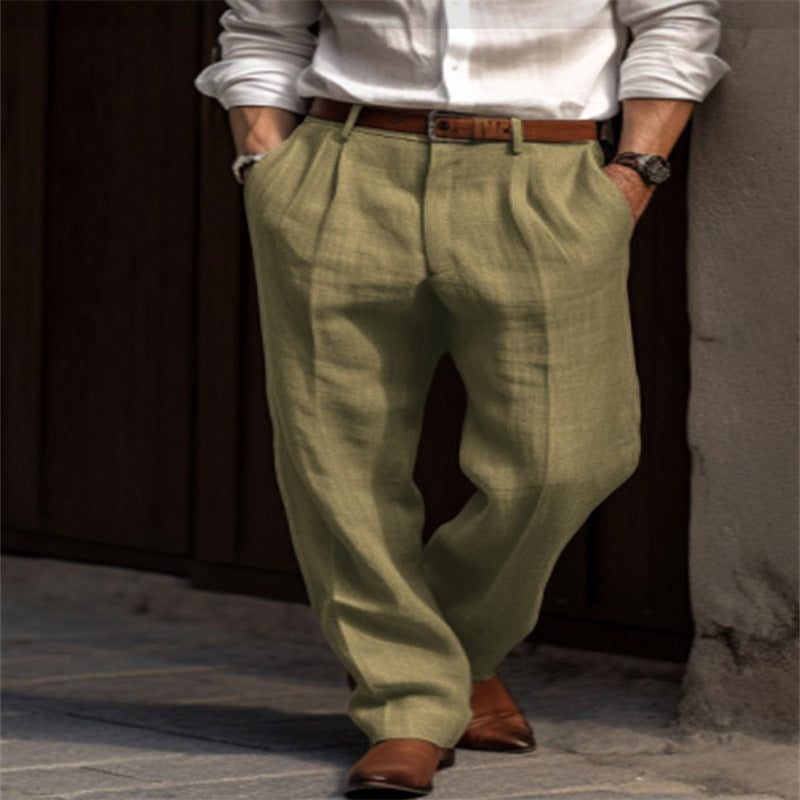 Pantalones ligeros de lino para hombre