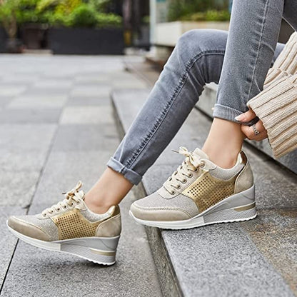 Zapatillas de cuña elevadas para mujer