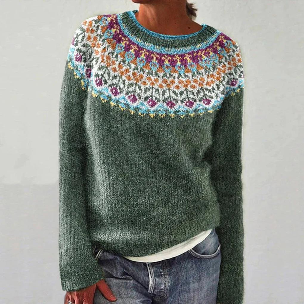 Suéter de Patrón Floral para Mujeres – Acento Brillante para Tus Looks de Otoño e Invierno