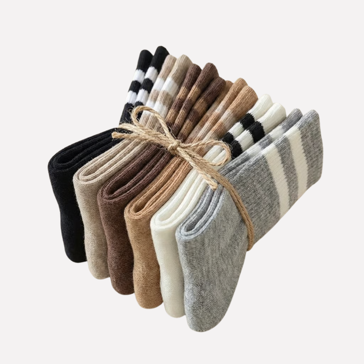Calcetines de tripulación a rayas para mujeres