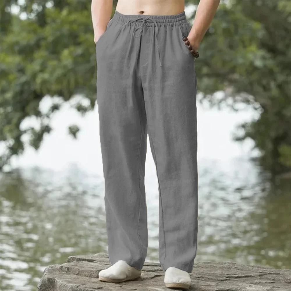 Pantalones de playa de lino para hombre para disfrutar de la comodidad veraniega sin complicaciones