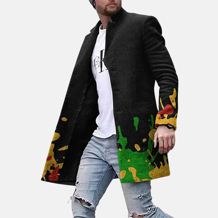 Abrigo con estampado urbano – Chaqueta casual y ajustable para hombre