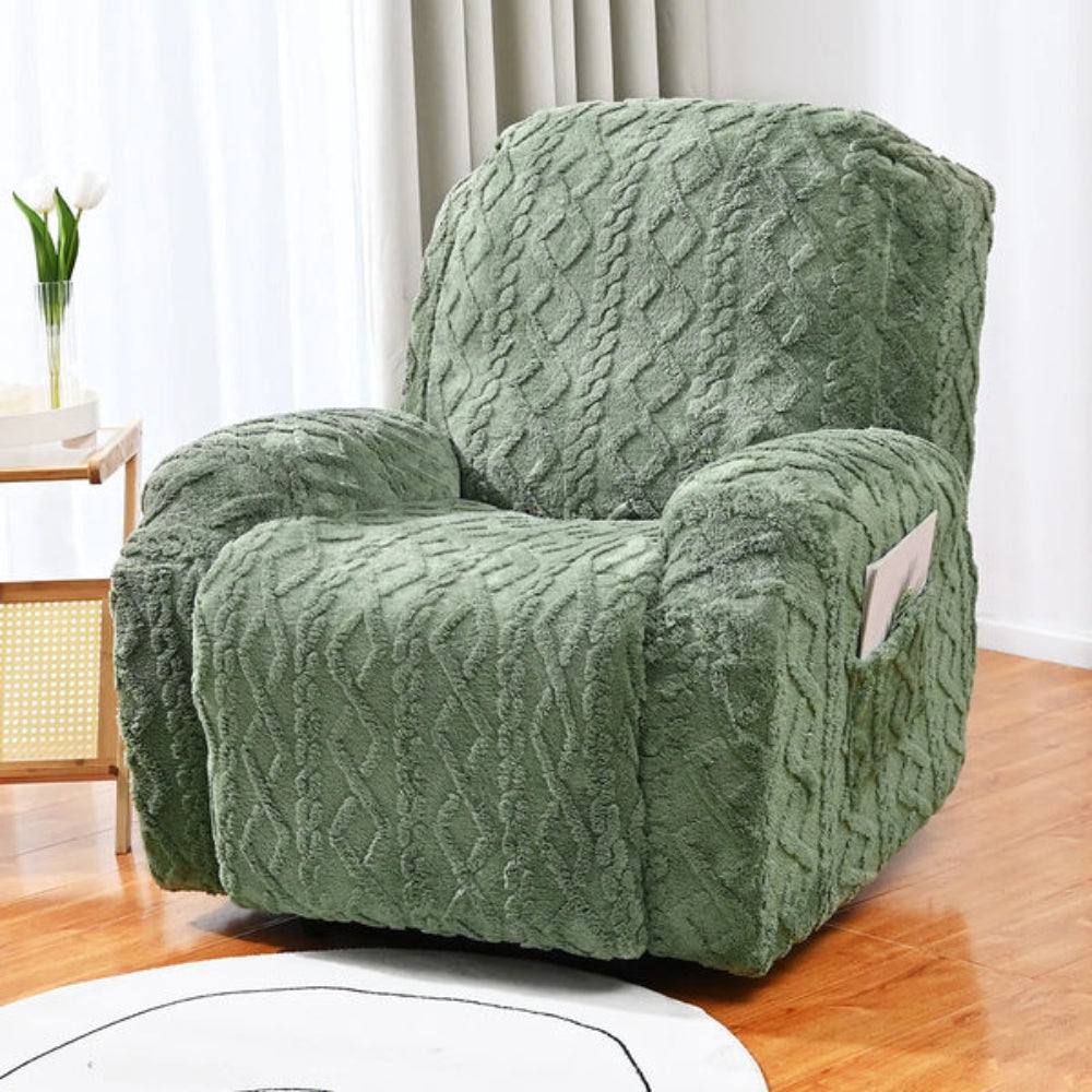 Funda de Sofá Recliner de Pelusa Invierno Antideslizante Suave