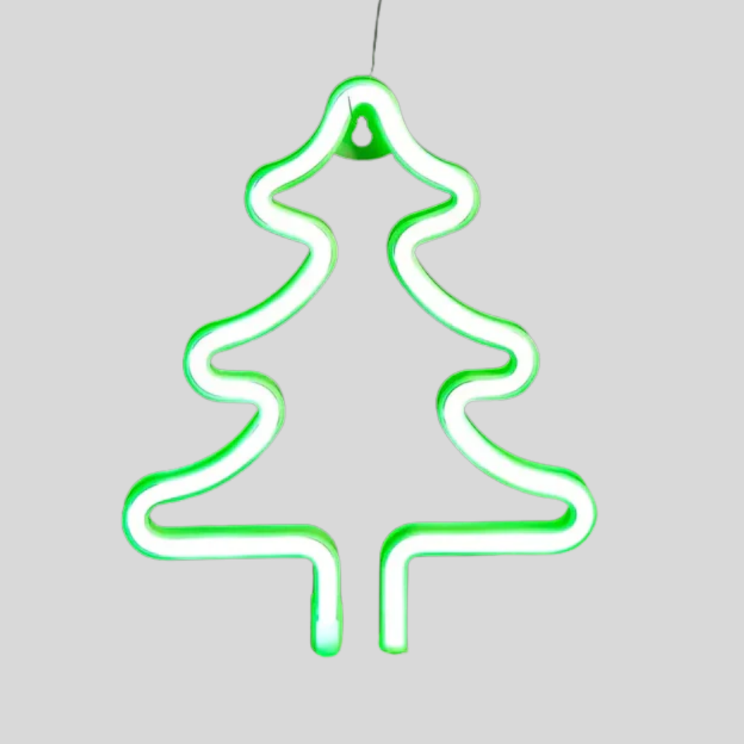 Letrero de Neón de Árbol de Navidad