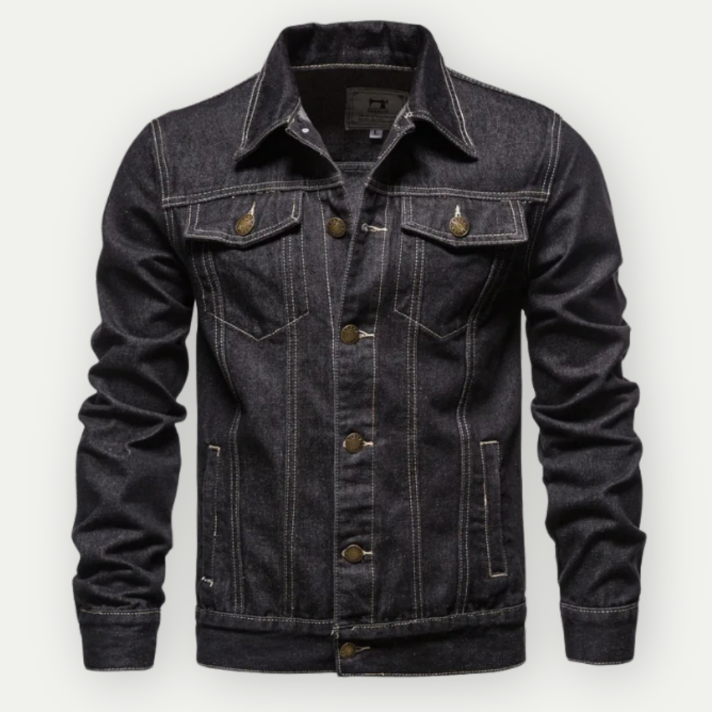 Chaqueta vaquera estilo camionero para hombre, estilo clásico para uso diario.
