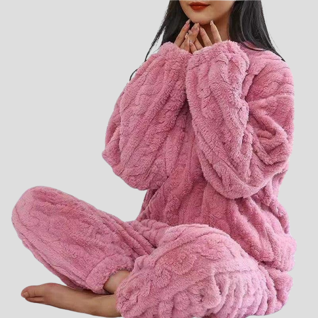 Conjunto de pijama de polar para mujer