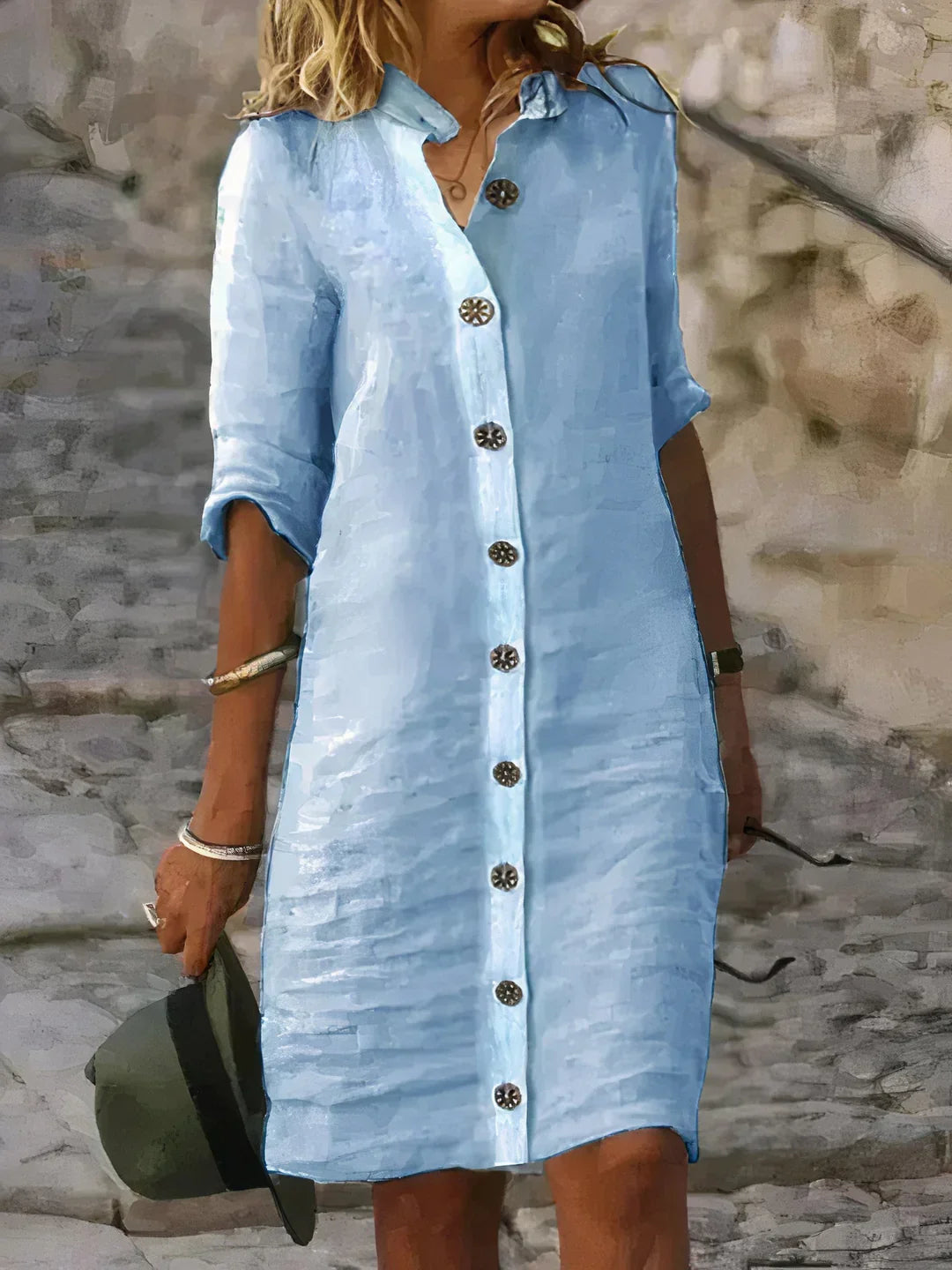 Vestido midi de lino de verano