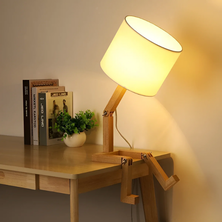 Lunari – Lámpara de Mesa de Madera Flexible y Artesanal