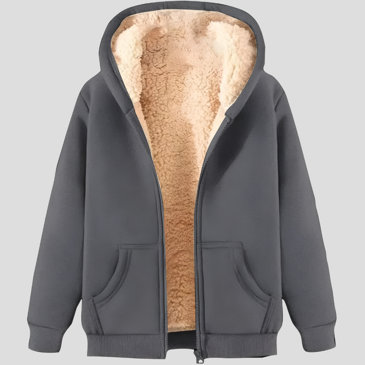 Chaqueta de sudadera con capucha forrada de polar de invierno para hombres