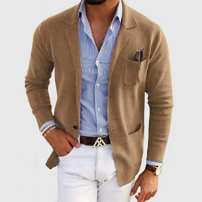 Blazer de hombre con bolsillos casuales con solapa para hombre
