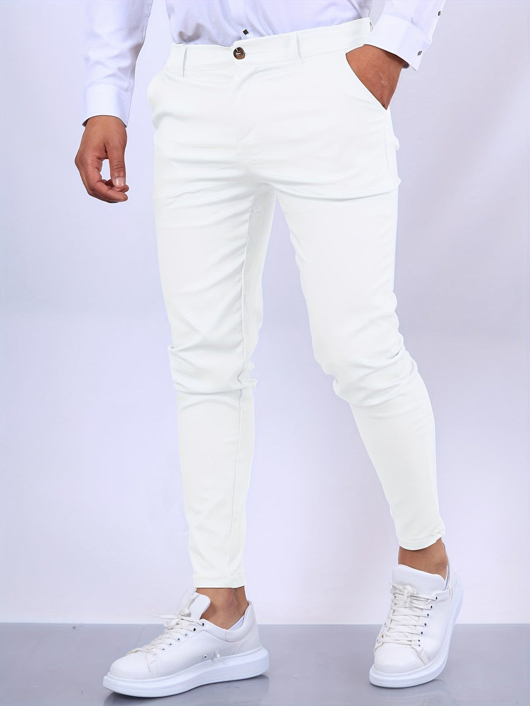 Pantalones ajustados con elástico para hombre