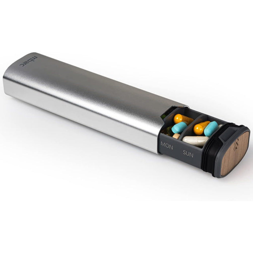 Pastillero Semanal de 7 Días – Organizador Elegante de Aluminio y Madera