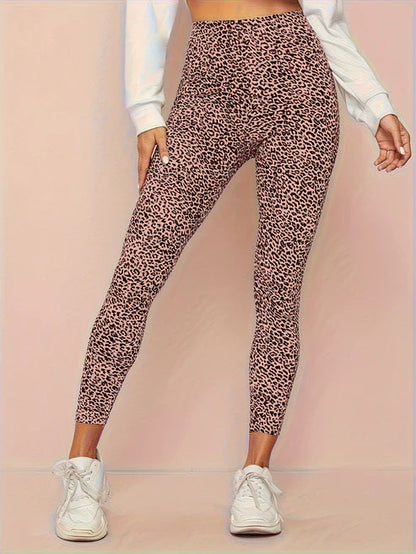 Leggings de cintura alta con estampado de leopardo para mujer
