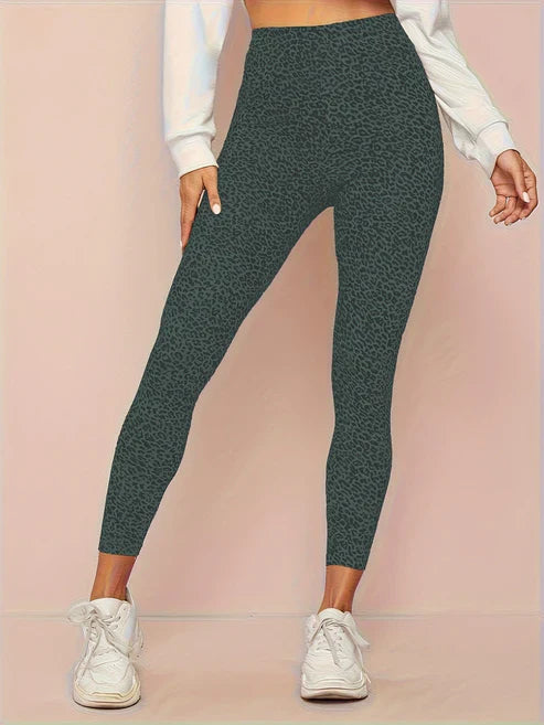 Leggings de cintura alta con estampado de leopardo para mujer