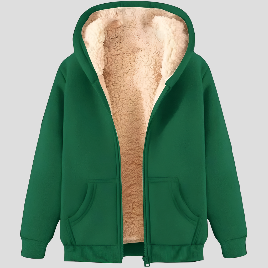 Chaqueta de sudadera con capucha forrada de polar de invierno para hombres