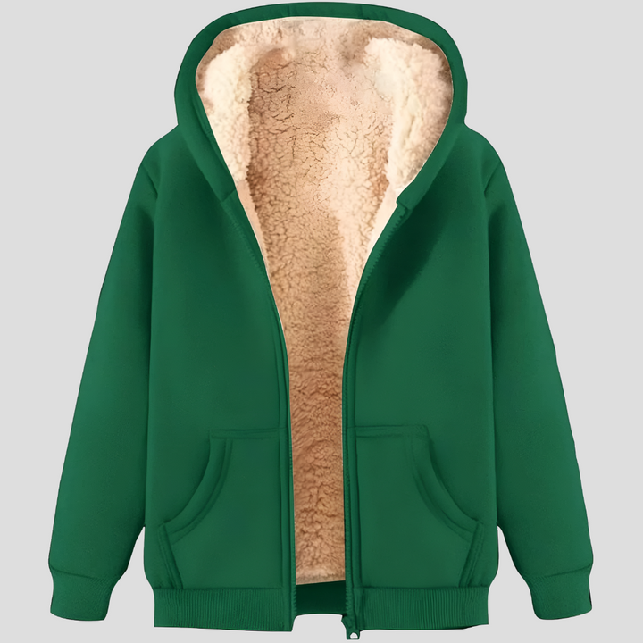 Chaqueta de sudadera con capucha forrada de polar de invierno para hombres