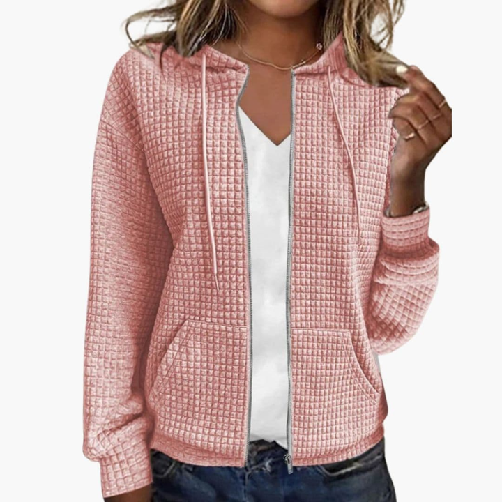 Sudadera con Cremallera para Mujeres con Capucha Ajustable