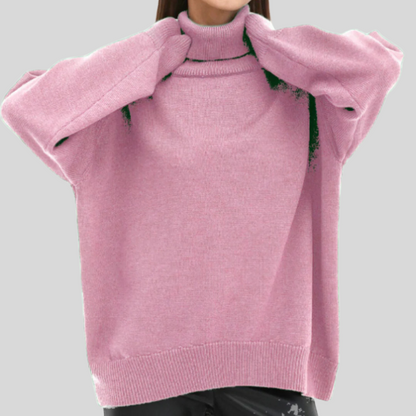 Suéter moderno de cuello alto para mujer