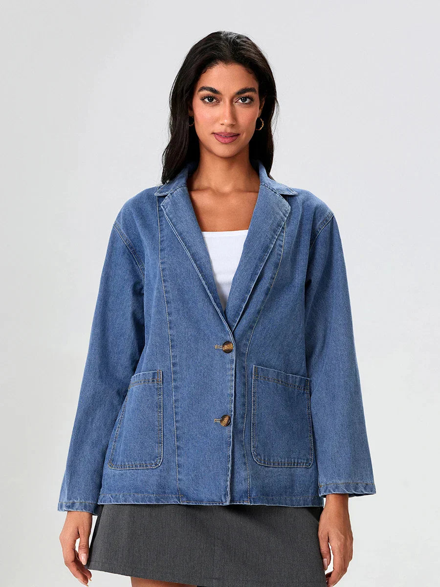 UrbanEdge – Blazer vaquero con corte clásico