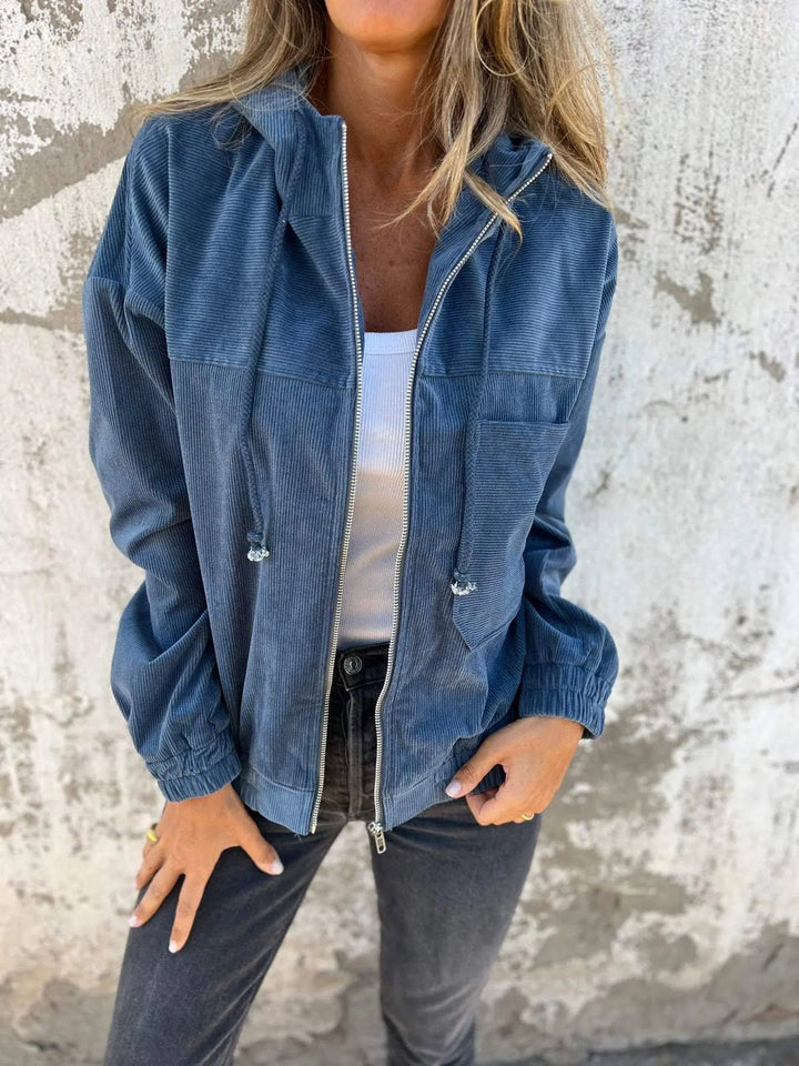 Chaqueta informal de pana con capucha