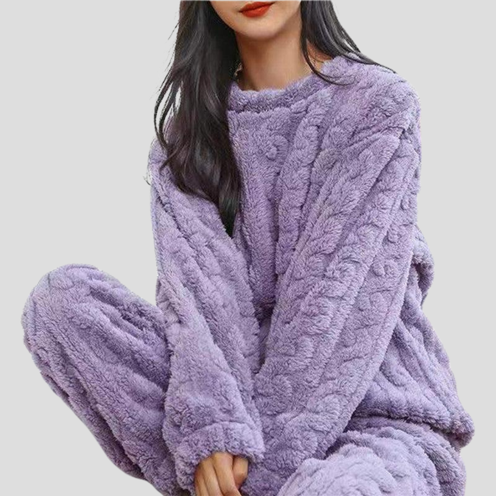 Conjunto de pijama de polar para mujer