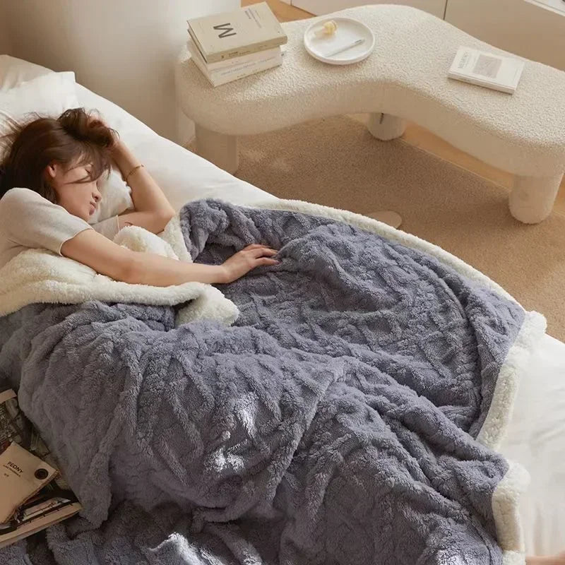 Manta de invierno de lana de cordero