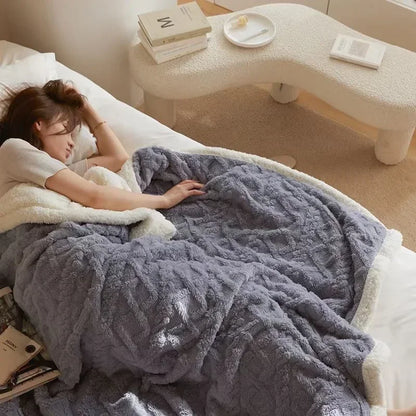 Manta de invierno de lana de cordero