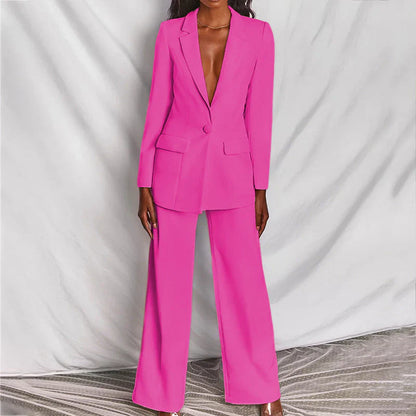 Elegante conjunto de blazer y pantalón para mujer