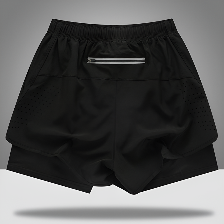 Pantalones Cortos de Correr para Hombres de Secado Rápido con Cremallera