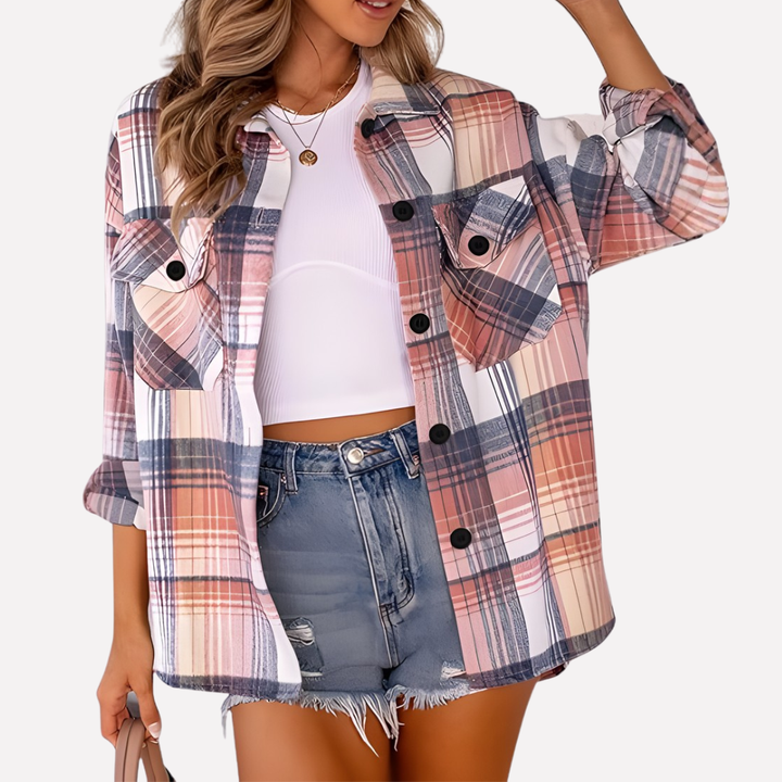 Chaqueta de cuadros para mujeres