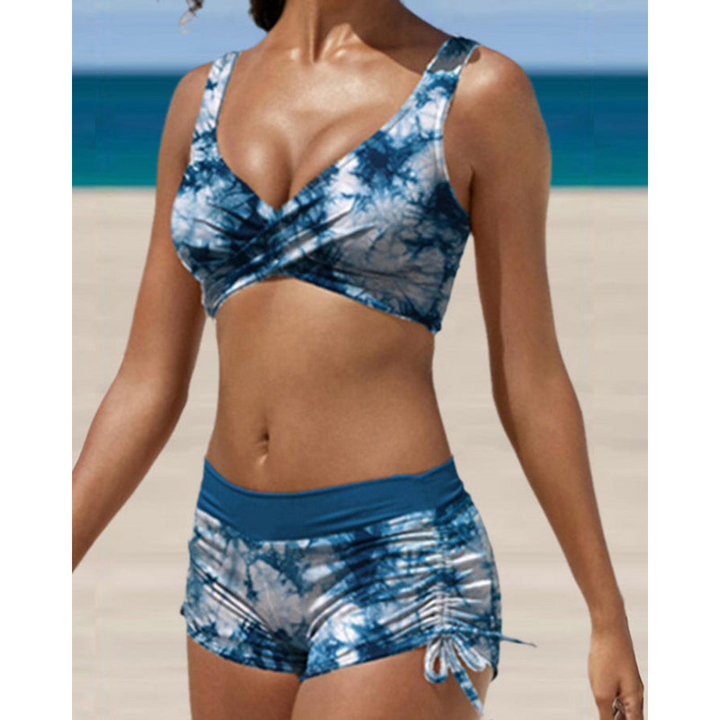 Traje de baño de dos piezas estampado para mujer