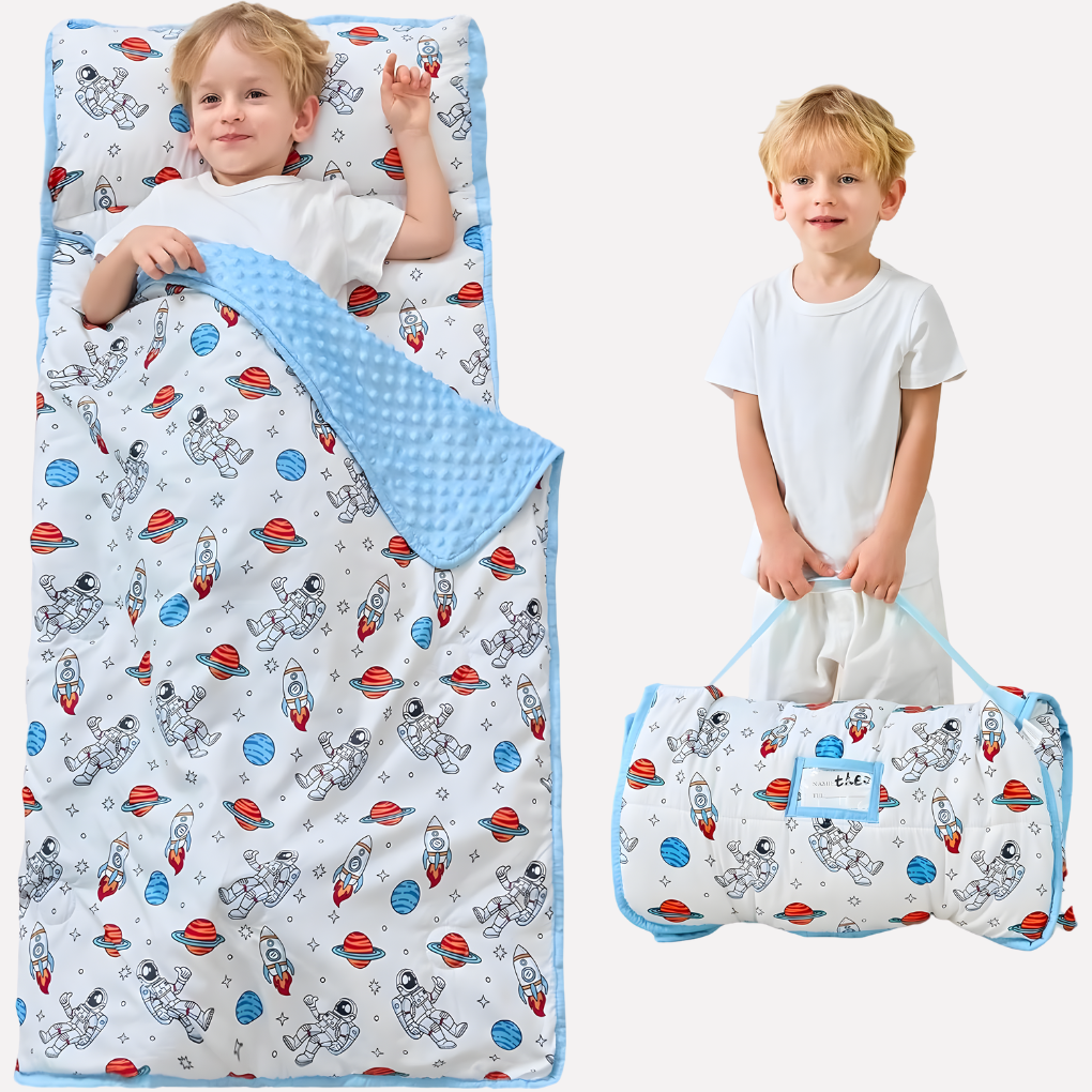 Esterilla de Siesta para Niños Pequeños con Almohada y Manta