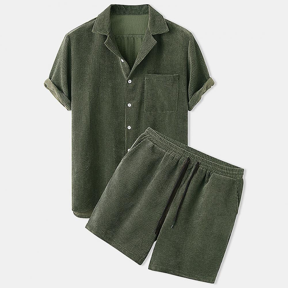 BreezeSet – Conjunto de pantalones cortos de pana para hombre