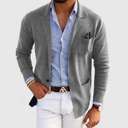 Blazer de hombre con bolsillos casuales con solapa para hombre